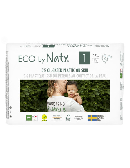 Taille 1| 2-5kg- Couche jetable bio -Naty
