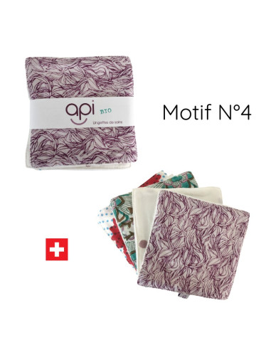 Kit de 4 lingettes (11,5X11,5cm)  en fibre d'eucalyptus et coton bio