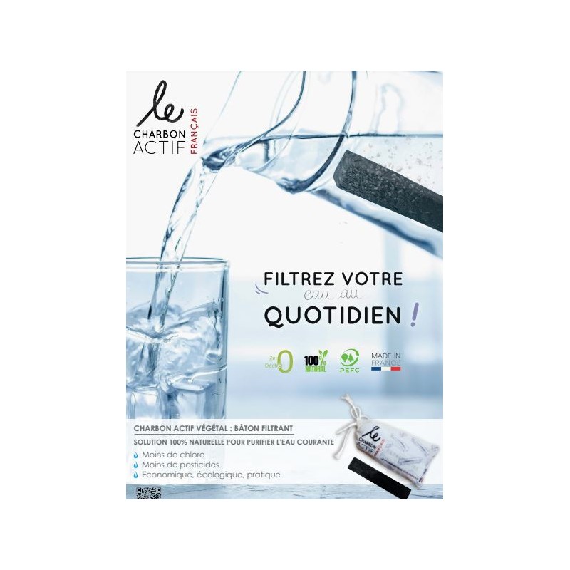 Bâton filtrant au charbon actif